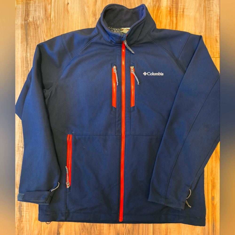 Columbia Men's Blue Get A Grip Thermal Coil Softshell Jacket 1625121 Size Large